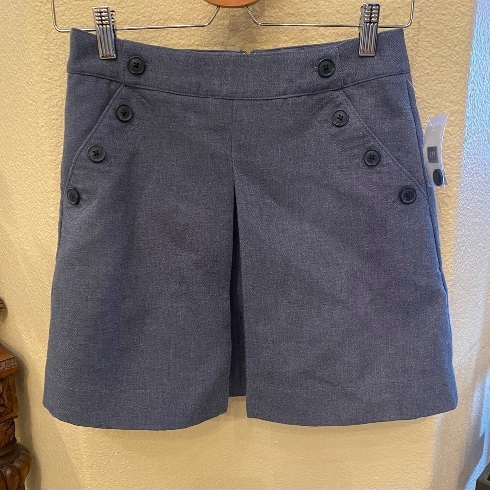NWT~GAP Women Light Blue Sailor Style Mini Preppy Skirt Size 2